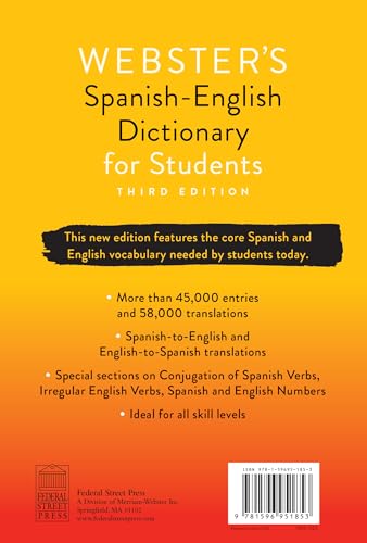 Webster's Spanish-English Dictionary for Students, Third Edition - Newest Edition