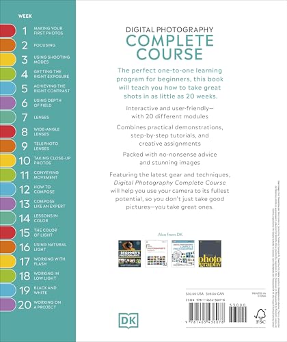 Digital Photography Complete Course: Learn Everything You Need to Know in 20 Weeks (DK Complete Courses)