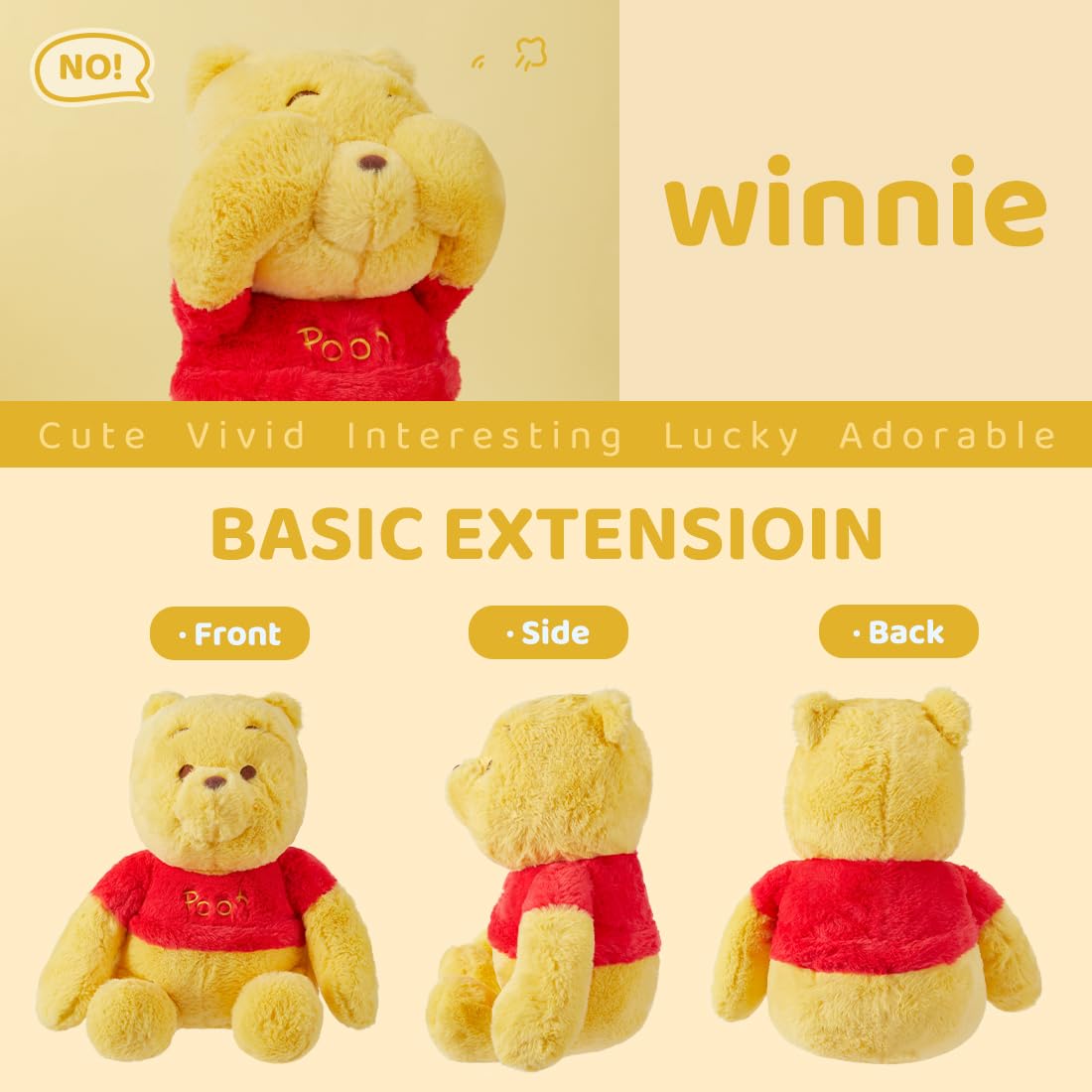 MINISO Disney Peekaboo Collection Plush (Winnie-The-Pooh) Stuffed Animals Cute Plushies Stuff for Boys Girls Women