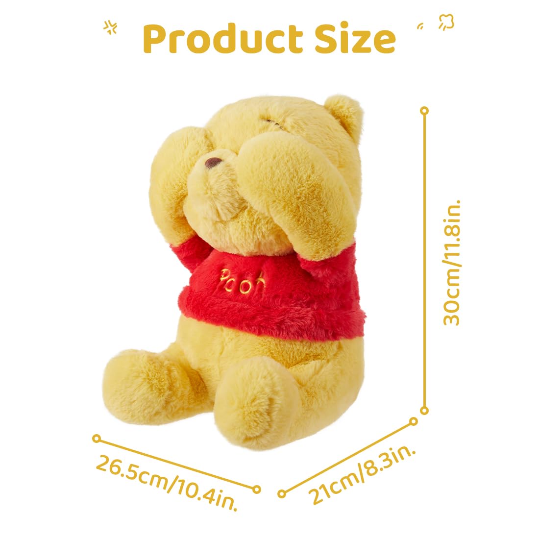 MINISO Disney Peekaboo Collection Plush (Winnie-The-Pooh) Stuffed Animals Cute Plushies Stuff for Boys Girls Women