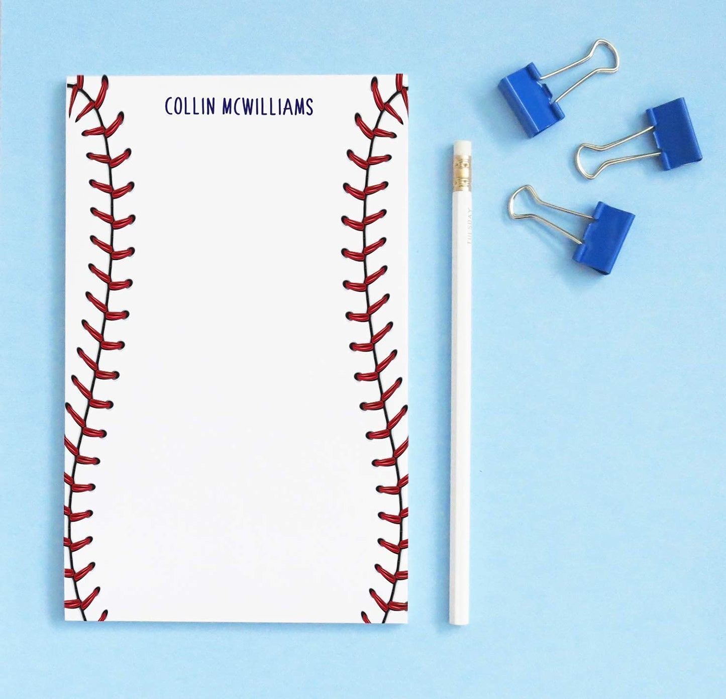 Baseball Notepad Set, Personalized Baseball Stationary Paper with Envelopes Set for Writing Letters, Personalized Stationary for Boys Stationary set with Envelopes, Size 5.5in x 8.5in, 50 Sheets