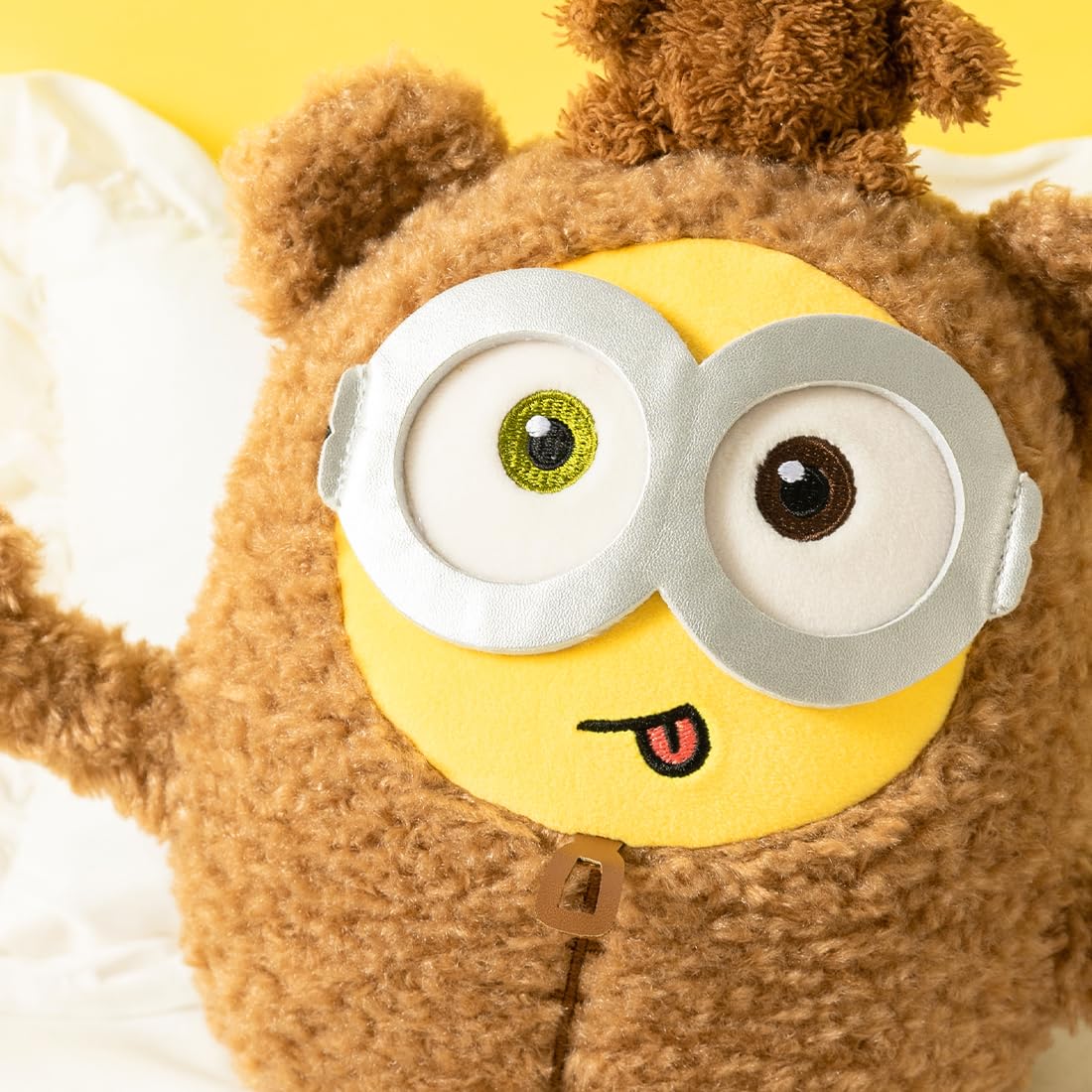 MINISO 11" Bob+Tim Costume Minions Plush Toy, Cute Sleeping Bedding Stuffed Animals Kawaii Plushies Pillow for Kids Boys Girls