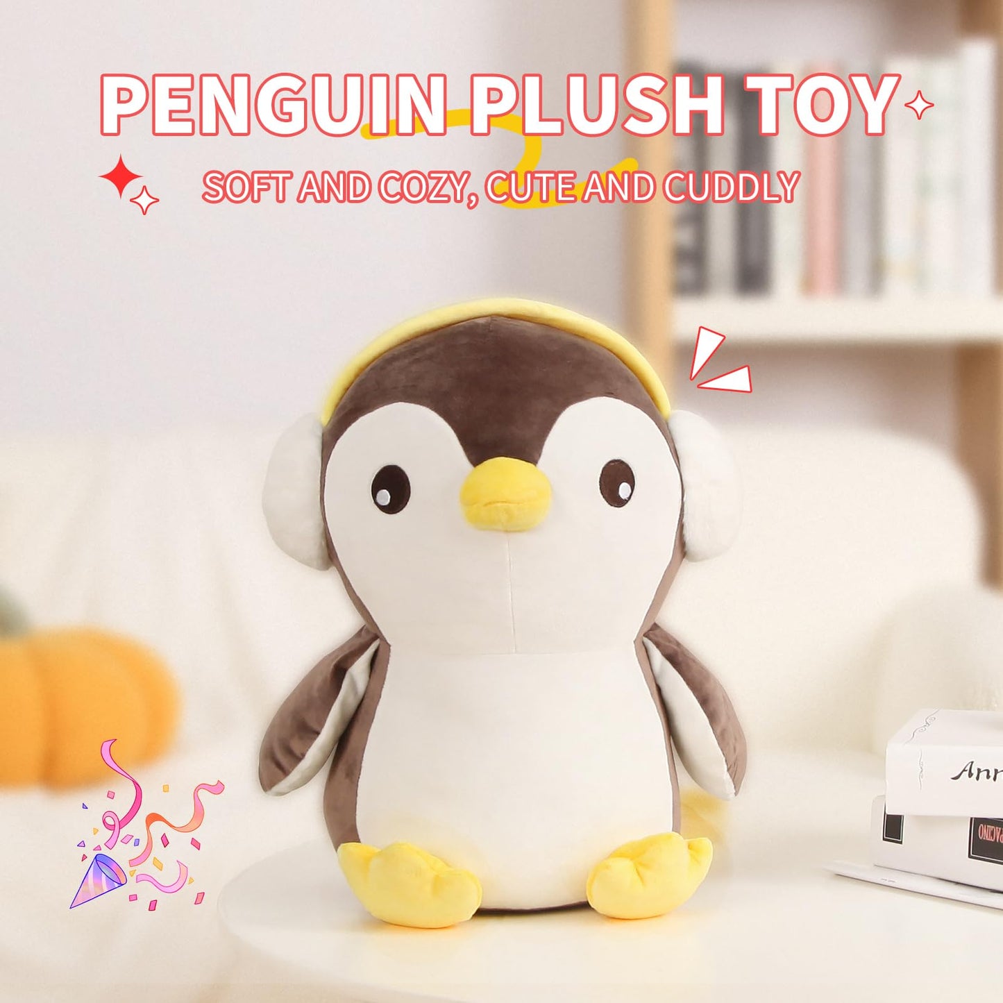 MMguai 16" Cute Big Penguin Plush Soft Body Pillow Plushies, Large Penguin Stuffed Animals Toy Room Decor, Gift for Girls and Boy, Birthdays, Easter