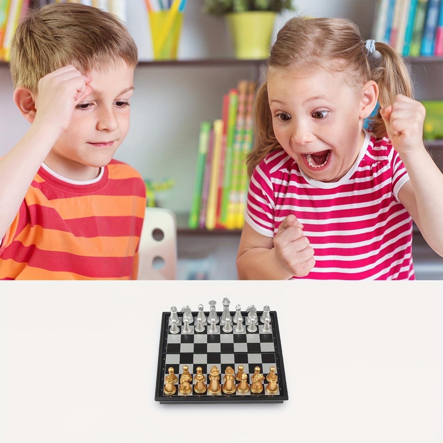 FVANTIME Chess Board Game Set Mini Magnetic Chess Kit Table Game with Folding Case 5'' Portable 3 in 1 Chess Checkers Backgammon Set Travel Game 2 Players