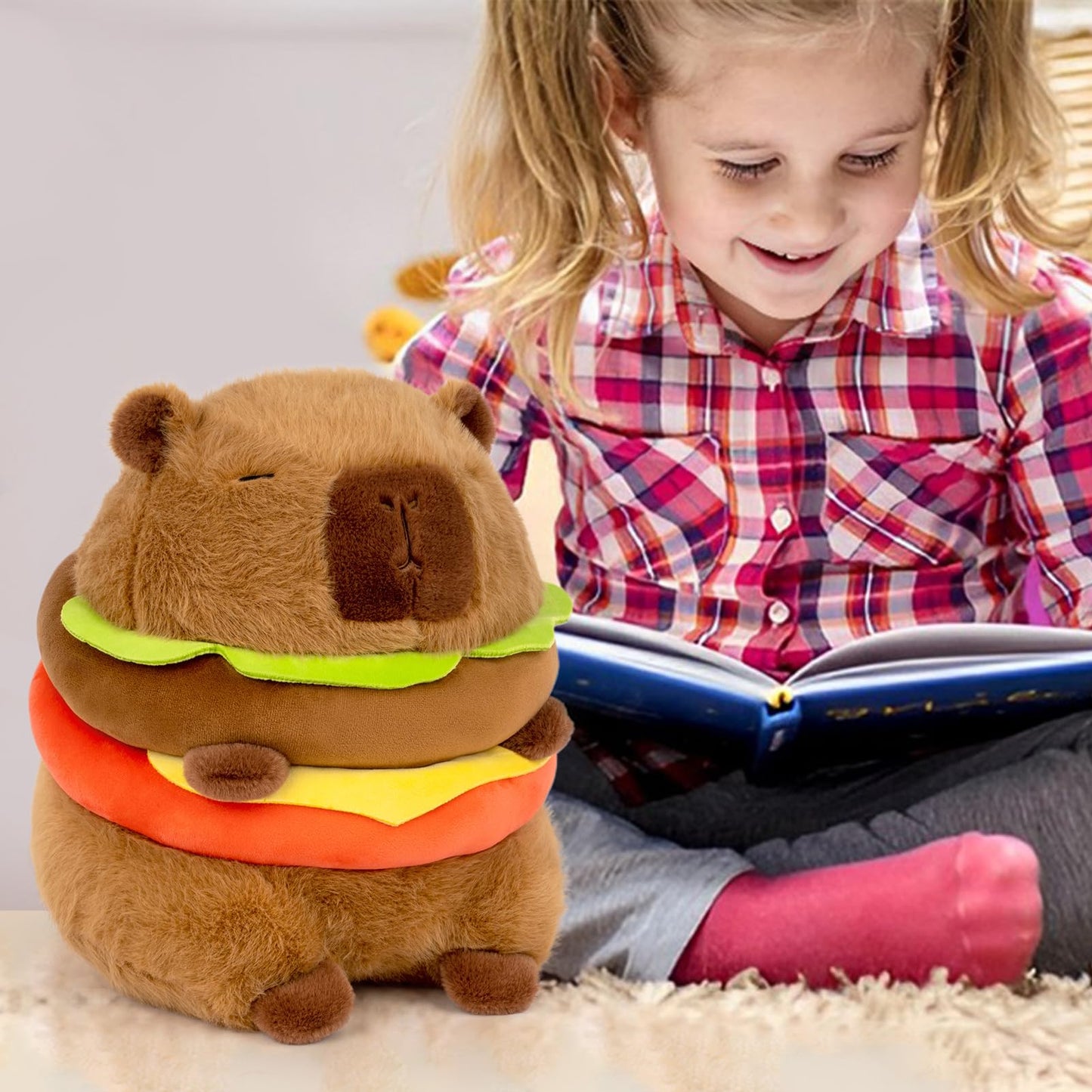 Wanwu World Hamburger Capybara Stuffed Animals (11in)