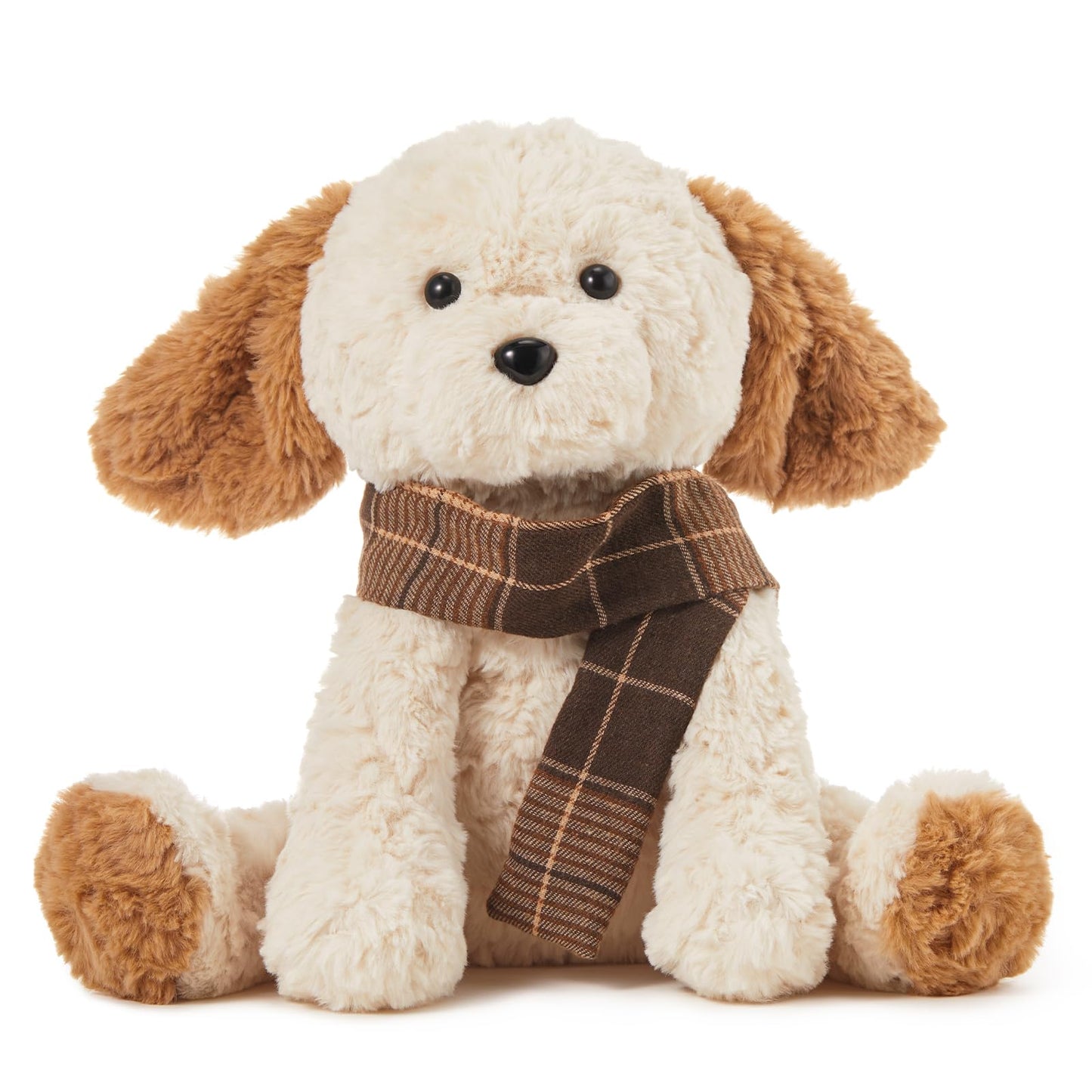 MINISO 10.5" Dog Puppy Stuffed Animal with Scarf Ultra-Soft Cuddle Cartoon Stuffed Plush Toy for Kids Boys Girls