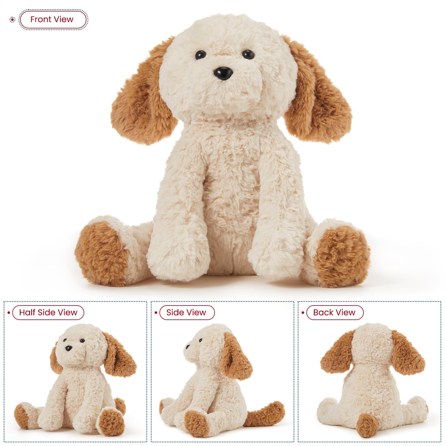 MINISO 10.5" Dog Puppy Stuffed Animal with Scarf Ultra-Soft Cuddle Cartoon Stuffed Plush Toy for Kids Boys Girls