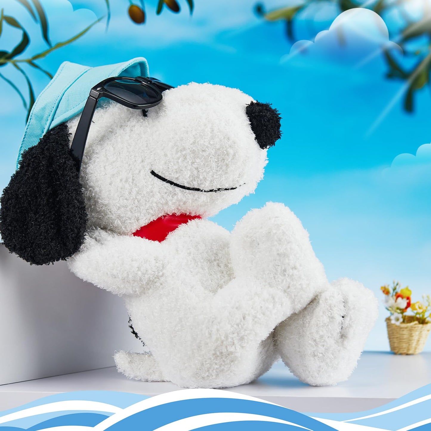 MINISO 14" Sitting Snoopy Plush Toy Stuffed Animals Plush Toy Summer Travel Collection for Kids Toddler Toys Boys Girls