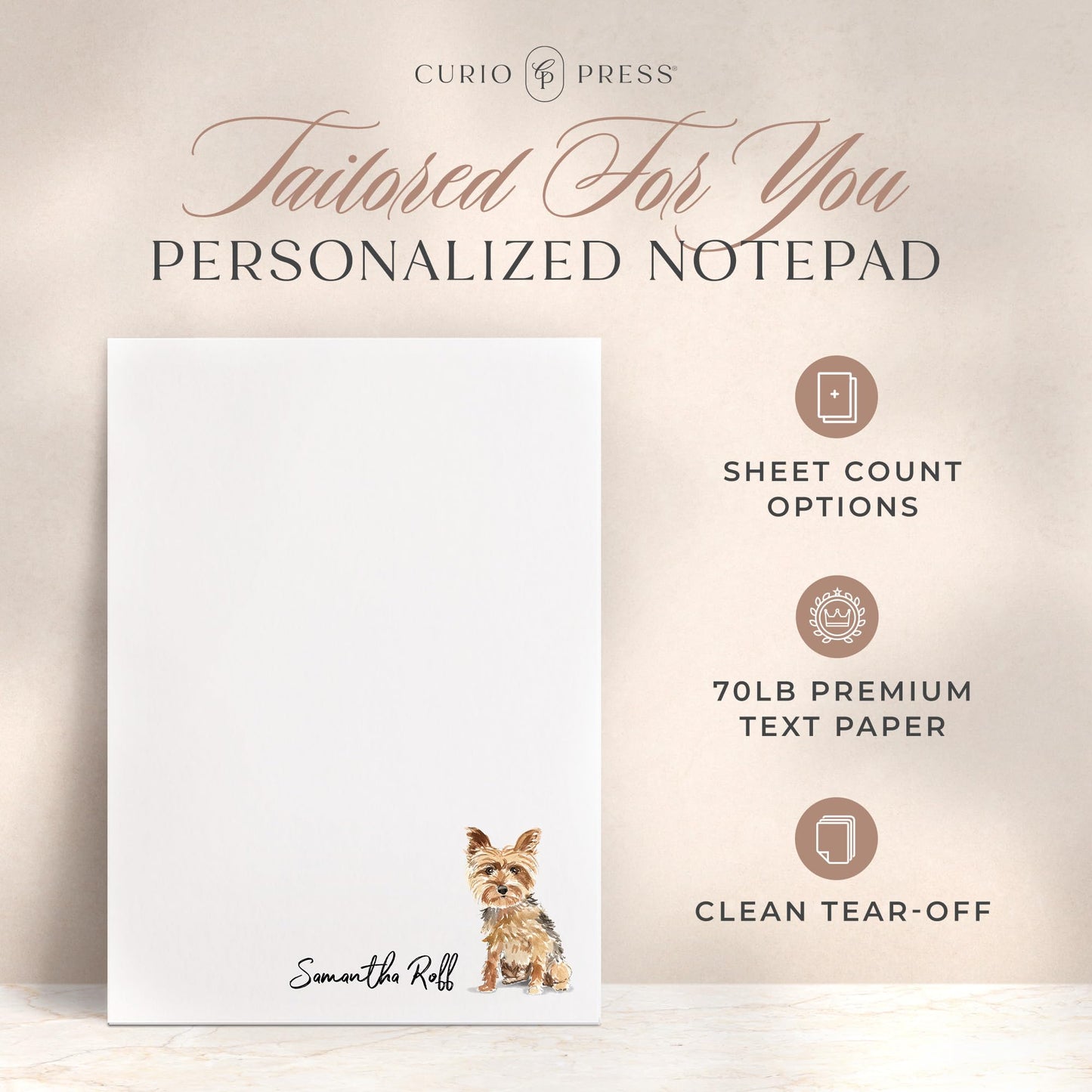 Personalized Stationery Dog Themed Note Pads, Choose from 85 Breeds Dog Stationery Set, Personalized Notepads for Dog Lovers, as Gift or To-do List Stationary, Lined/Unlined Custom Notepads - Dogs Pad