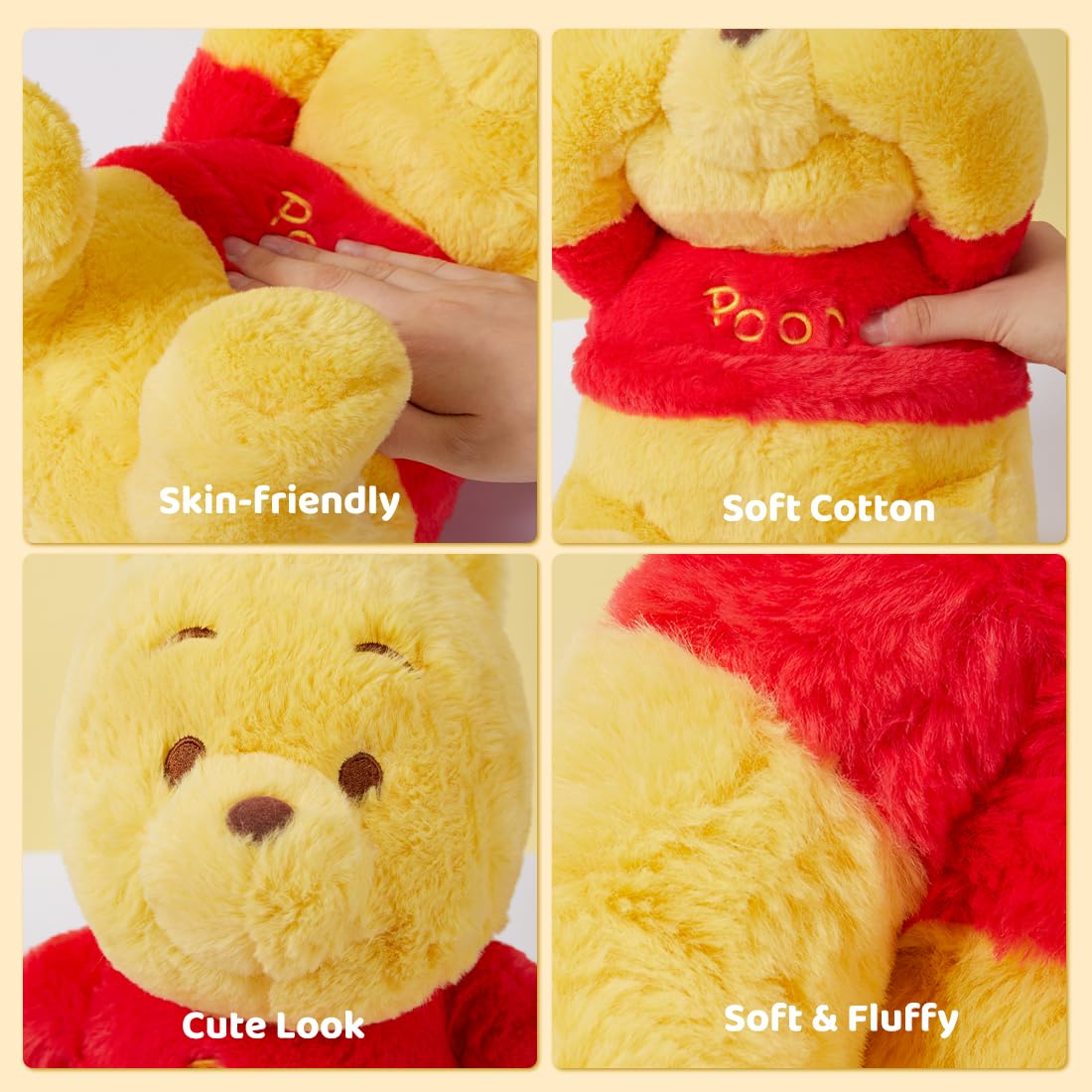 MINISO Disney Peekaboo Collection Plush (Winnie-The-Pooh) Stuffed Animals Cute Plushies Stuff for Boys Girls Women