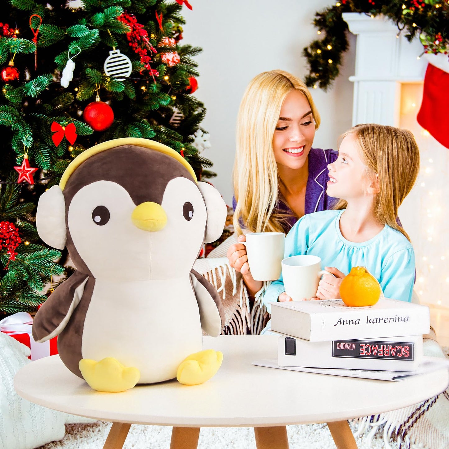 MMguai 16" Cute Big Penguin Plush Soft Body Pillow Plushies, Large Penguin Stuffed Animals Toy Room Decor, Gift for Girls and Boy, Birthdays, Easter