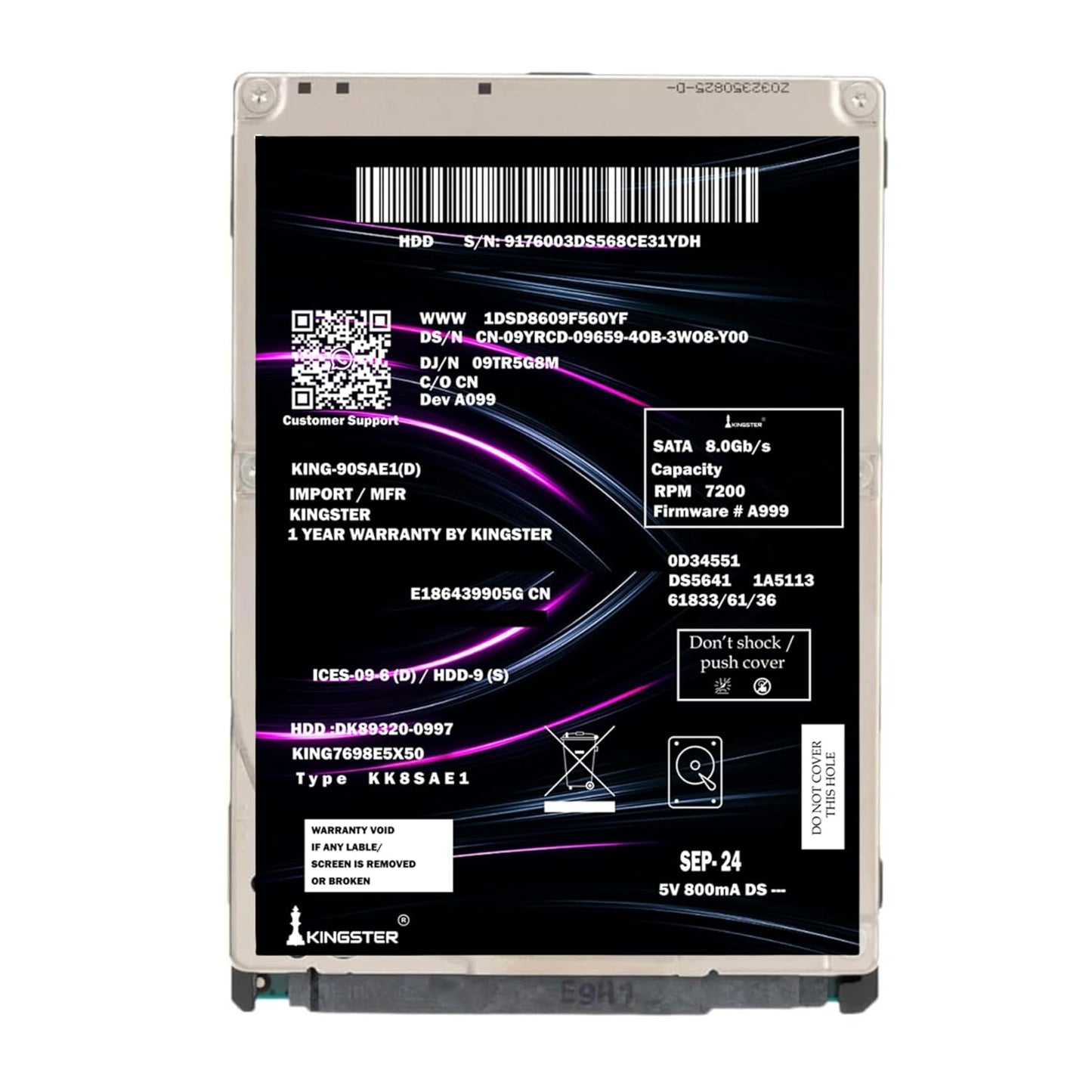KINGSTER 500GB Internal Hard Drive - Compact, Efficient, and Reliable