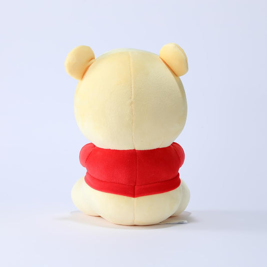 MINISO Winnie-The-Pooh Stuffed Animals Plush Toy Sitting Holding Biscuits, Soft Cute Ideal Gift Doll for Sleeping and Decoration