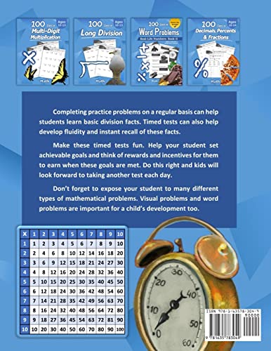 Humble Math - 100 Days of Timed Tests: Division: Grades 3-5, Math Drills, Digits 0-12, Reproducible Practice Problems