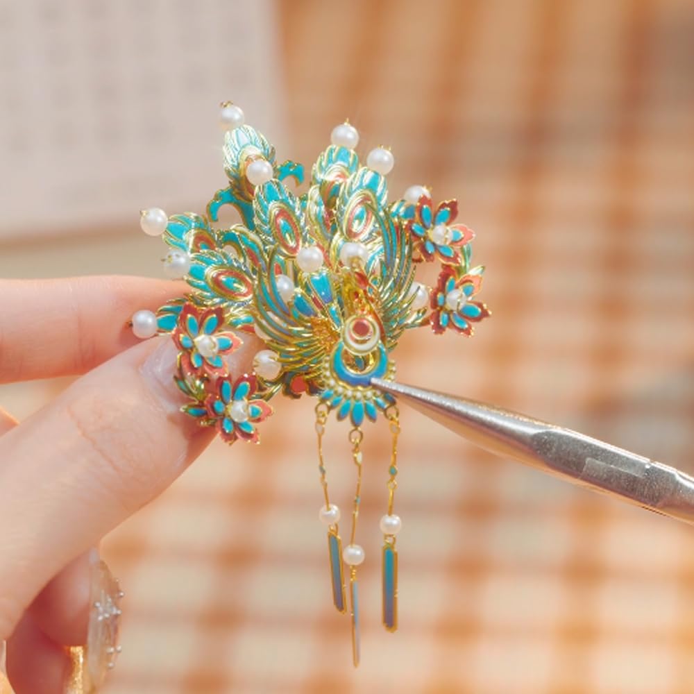 Piececool 3D Metal Puzzles for Adults, Chinese Kingfisher Phoenix Tiara Model Kits DIY Hobbies Crafts for Adult Difficult 3D Puzzles for Women, Home Decor Family Time Best Gifts