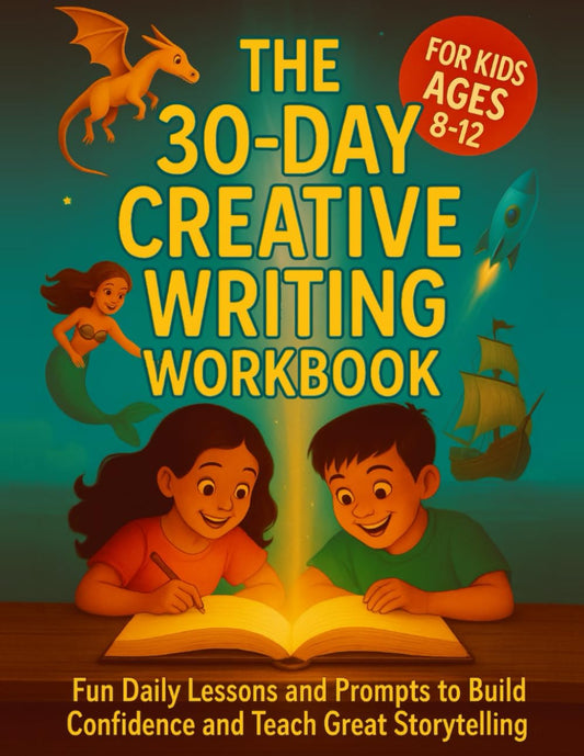 The 30 Day Creative Writing Workbook For Kids Ages 8-12: Fun Daily Lessons and Prompts to Build Confidence and Teach Great Storytelling