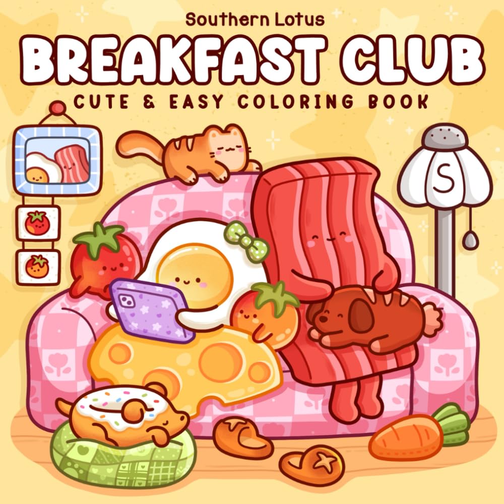 Breakfast Club: Coloring Book for Adults and Teens Featuring Cozy Food and Drinks in Funny Moments and Comfy Times for Relaxation