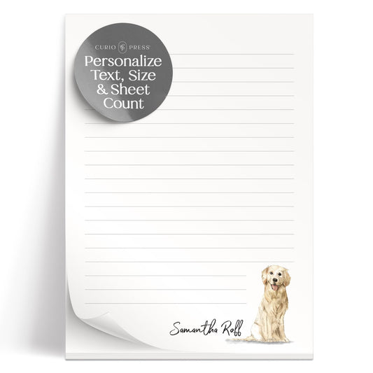Personalized Stationery Dog Themed Note Pads, Choose from 85 Breeds Dog Stationery Set, Personalized Notepads for Dog Lovers, as Gift or To-do List Stationary, Lined/Unlined Custom Notepads - Dogs Pad