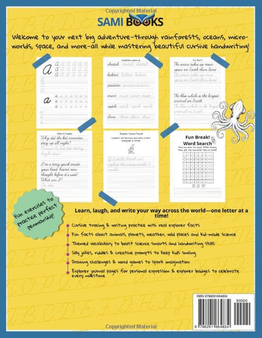 Cursive Workbook for kids ages 8-12: Master Writing Skills with Fun Facts, Jokes, Riddles, Creative Prompts & More (Fun & Learn)