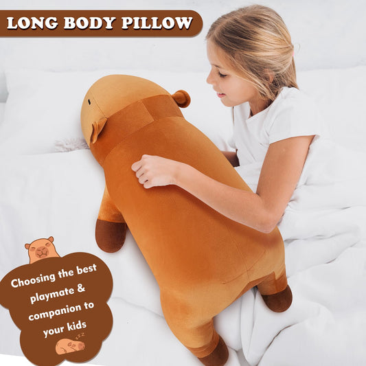 30'' Giant Capybara Plush Stuffed Animal- Capybara Plush Pillow Plushies, Large Sleeping Capybara Plush Toy, Cute Hugging Capybara Stuffed Animal, Birthday Gifts for Kids Girls Boys