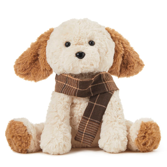 MINISO 10.5" Dog Puppy Stuffed Animal with Scarf Ultra-Soft Cuddle Cartoon Stuffed Plush Toy for Kids Boys Girls