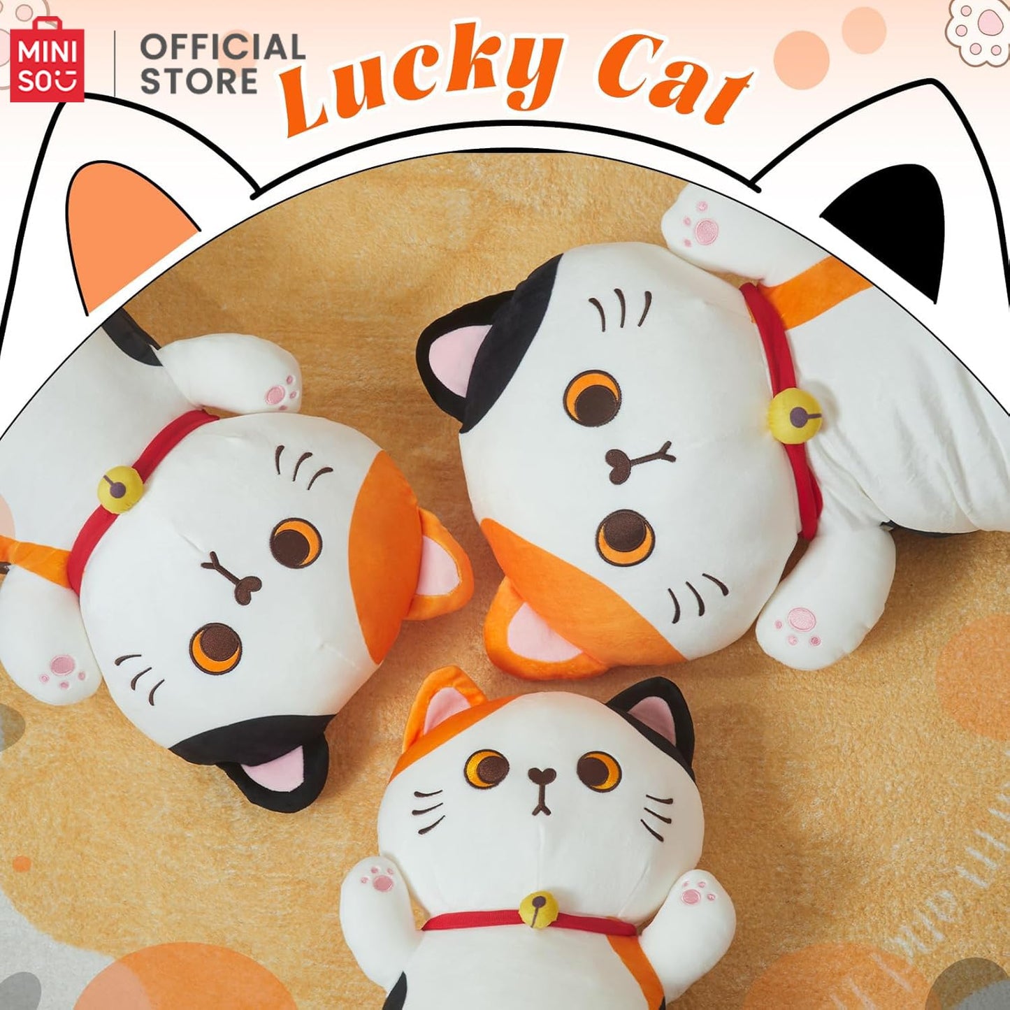 MINISO Long Cat Plush Pillow Kitten Body Pillow Stuffed Animals Soft Throw Sleeping Pillow Kawaii Cuddle Cartoon Stuffed Plush Toy for Kids Boys Girls, 20"