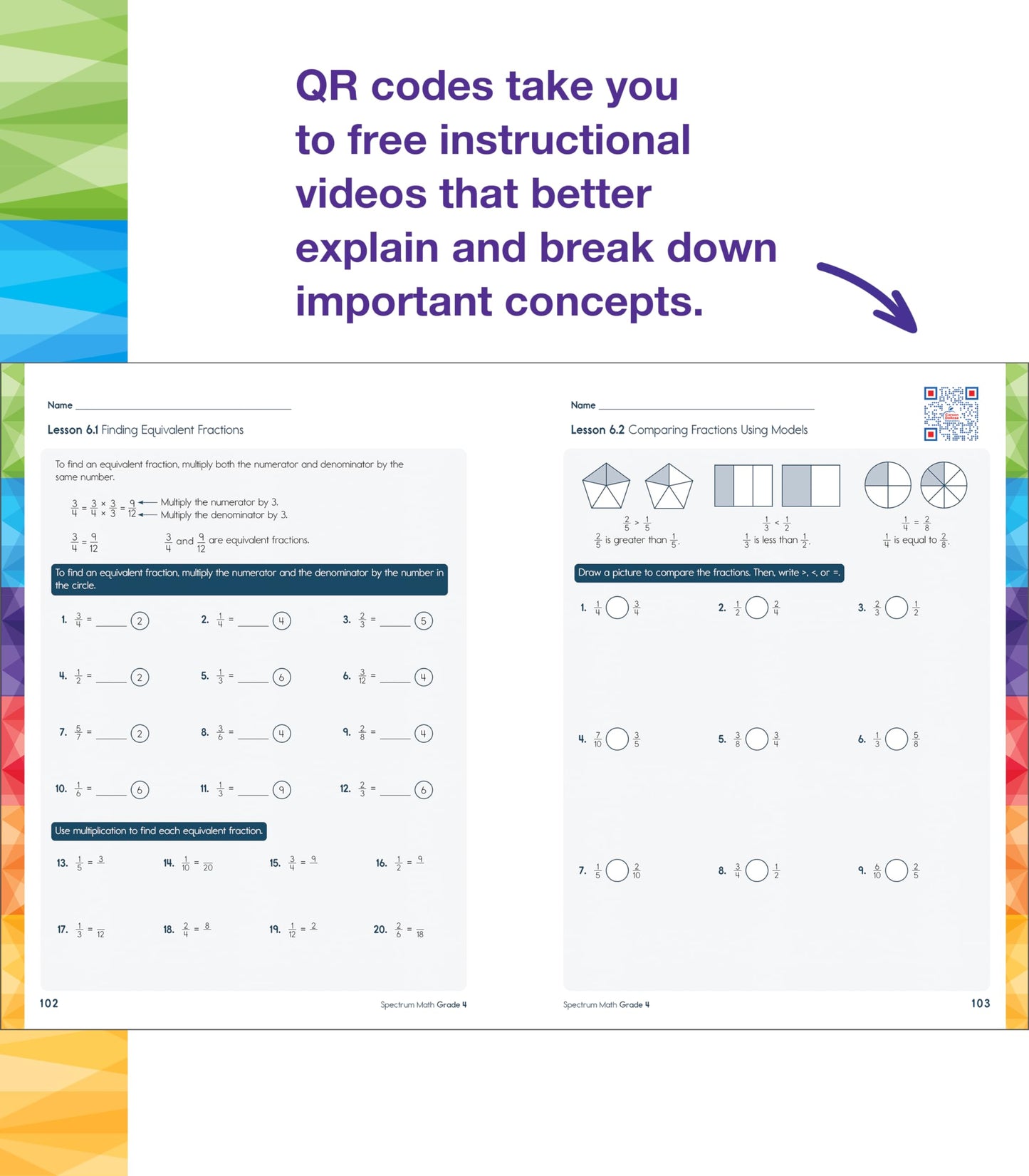 Spectrum 4th Grade Math Workbooks, Mathematics Activity Book for Kids Ages 9-10, Geometry, Fractions, Decimals, Algebra Prep, Multiplication, Division, and More, Classroom and Homeschool Curriculum