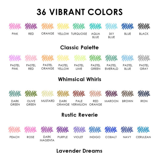 Grabie 36 Colors Erasable Gel Pens, Make Mistakes Disappear Colored Pens, Assorted Color Inks for Drawing Writing Planner
