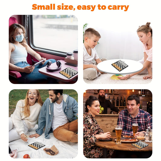 FVANTIME Chess Board Game Set Mini Magnetic Chess Kit Table Game with Folding Case 5'' Portable 3 in 1 Chess Checkers Backgammon Set Travel Game 2 Players