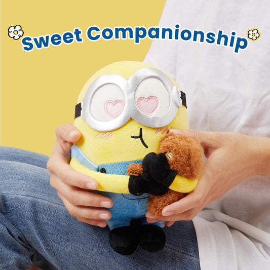 MINISO 8" Minions Stuffed Animals Plush Toys, Cute Sleeping Bedding Stuffed Animals Kawaii Plushies Pillow for Kids (Bob+Tim)
